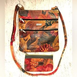 Handmade leather Argentinian embellished crossbody with matching coin purse